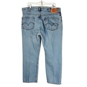 Levis 505 Regular Fit Jeans Mens 40x30 Light Wash Blue Straight Leg Jeans gorp